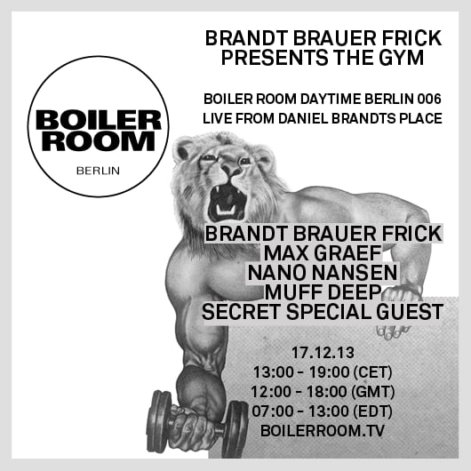 Flyer for event Berlin Daytime: Brandt Brauer Frick Presents The Gym.