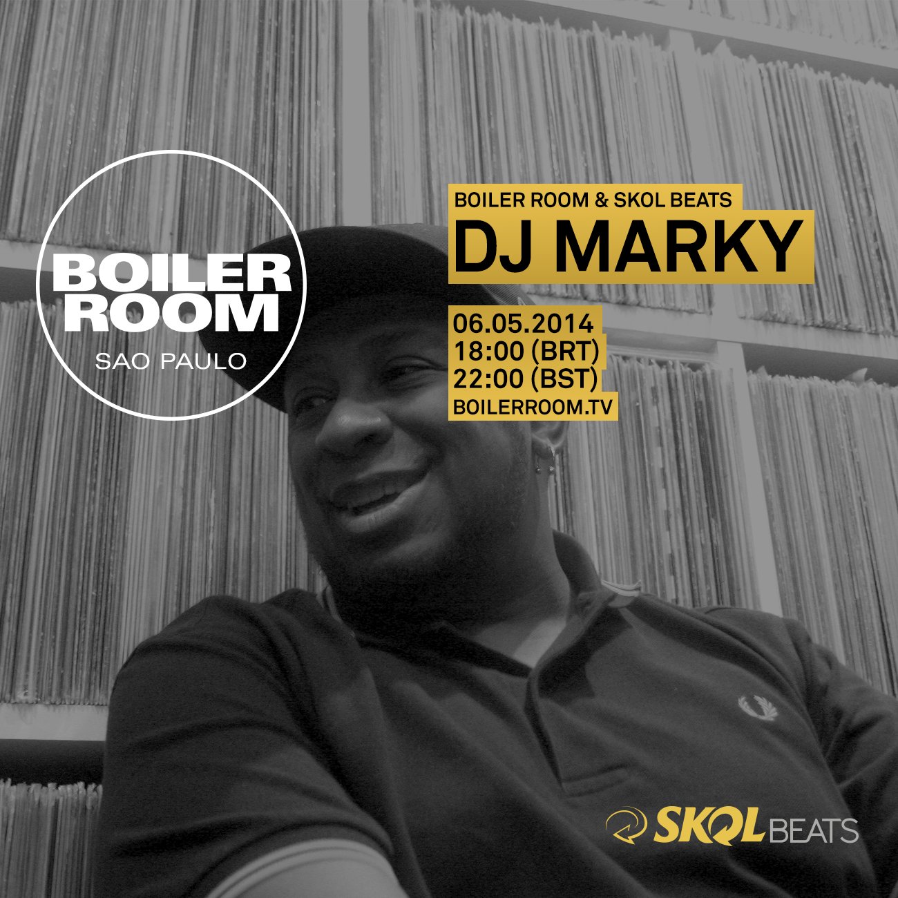 Flyer for event Boiler Room Brazil X Skol Beats: DJ Marky .