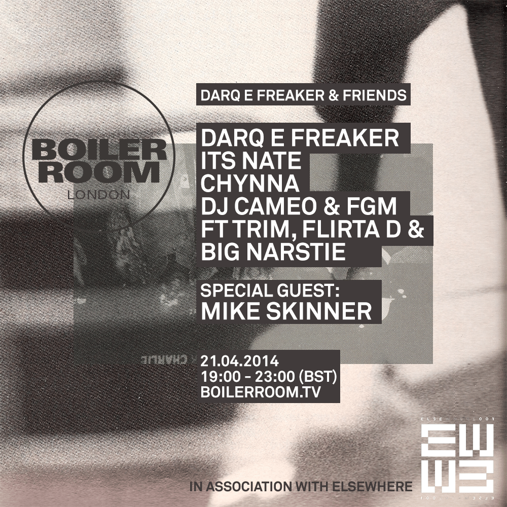 Flyer for event London: Darq E Freaker & Friends.