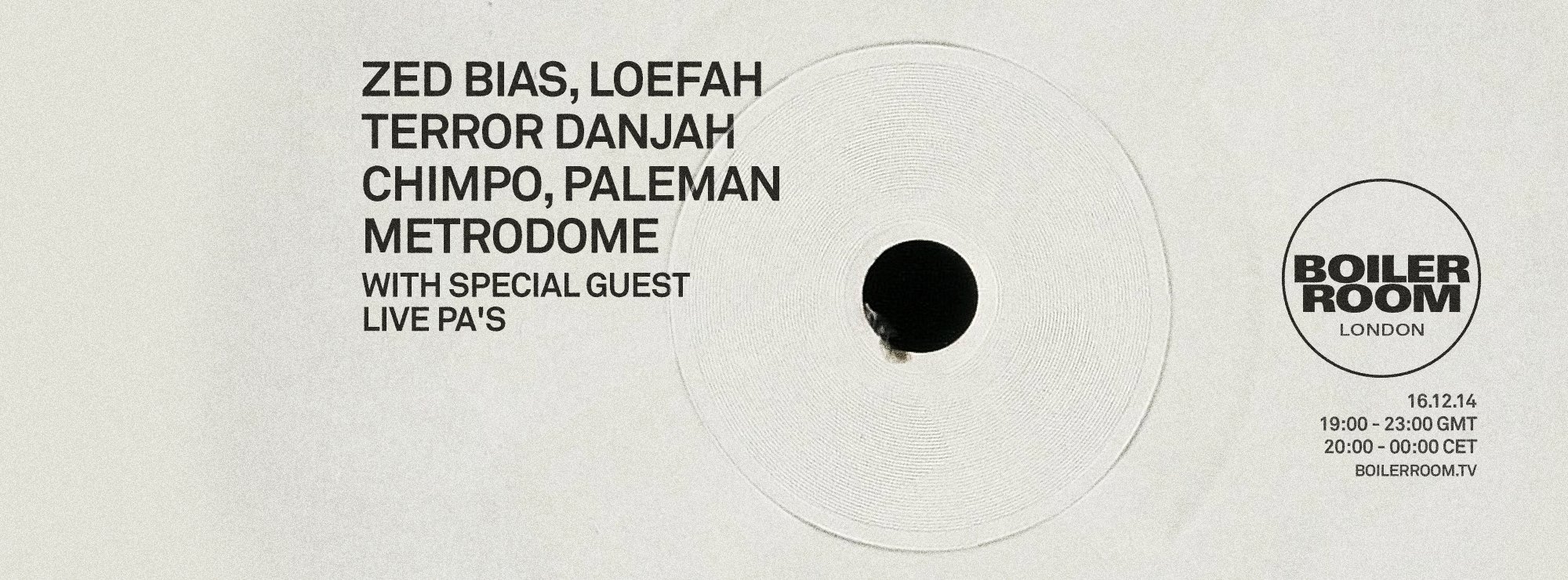 Flyer for event London: Zed Bias & Friends.