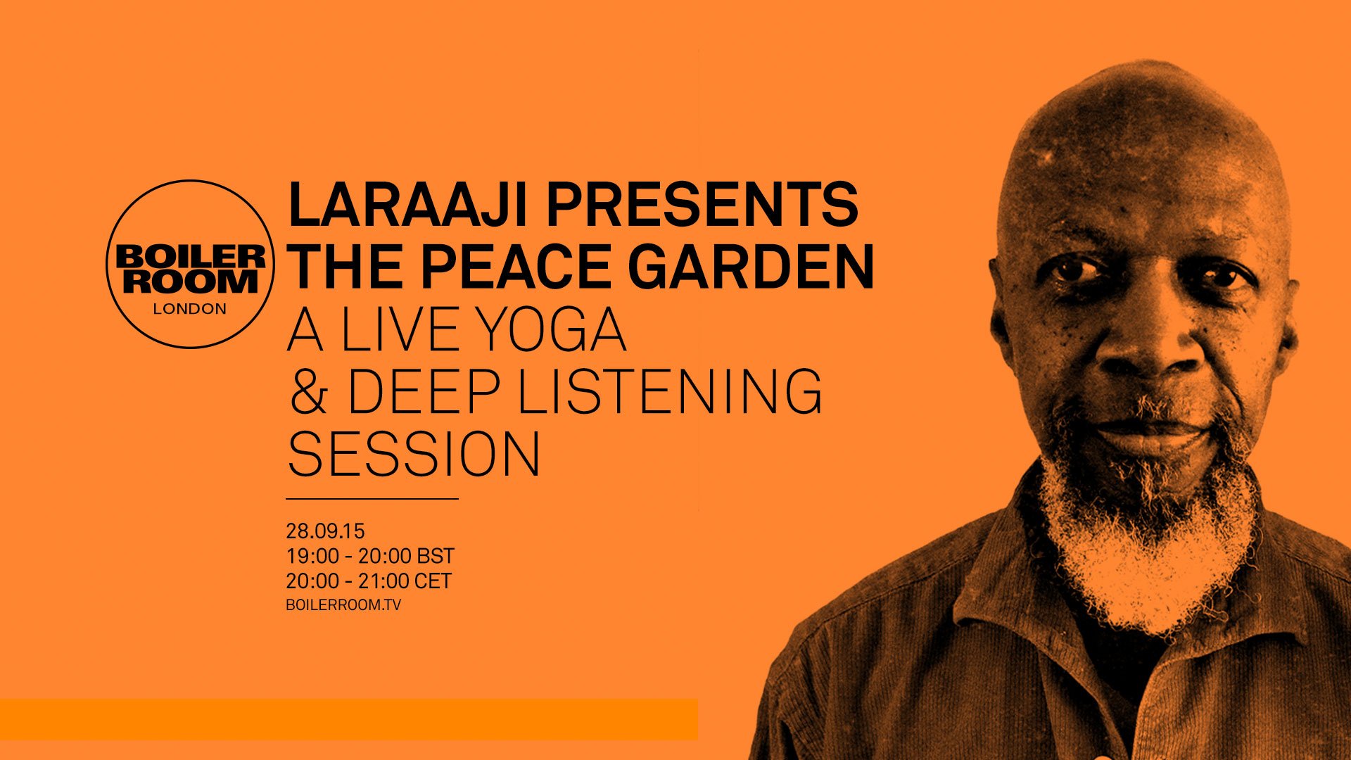 Flyer for event LARAAJI presents 'The Peace Garden'.
