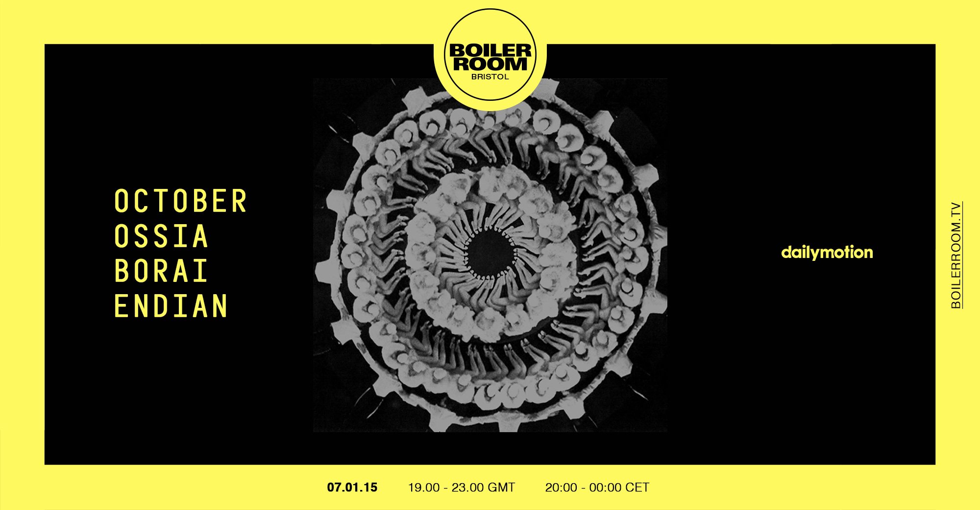 Flyer for event Bristol: October, Ossia, Borai & Endian.