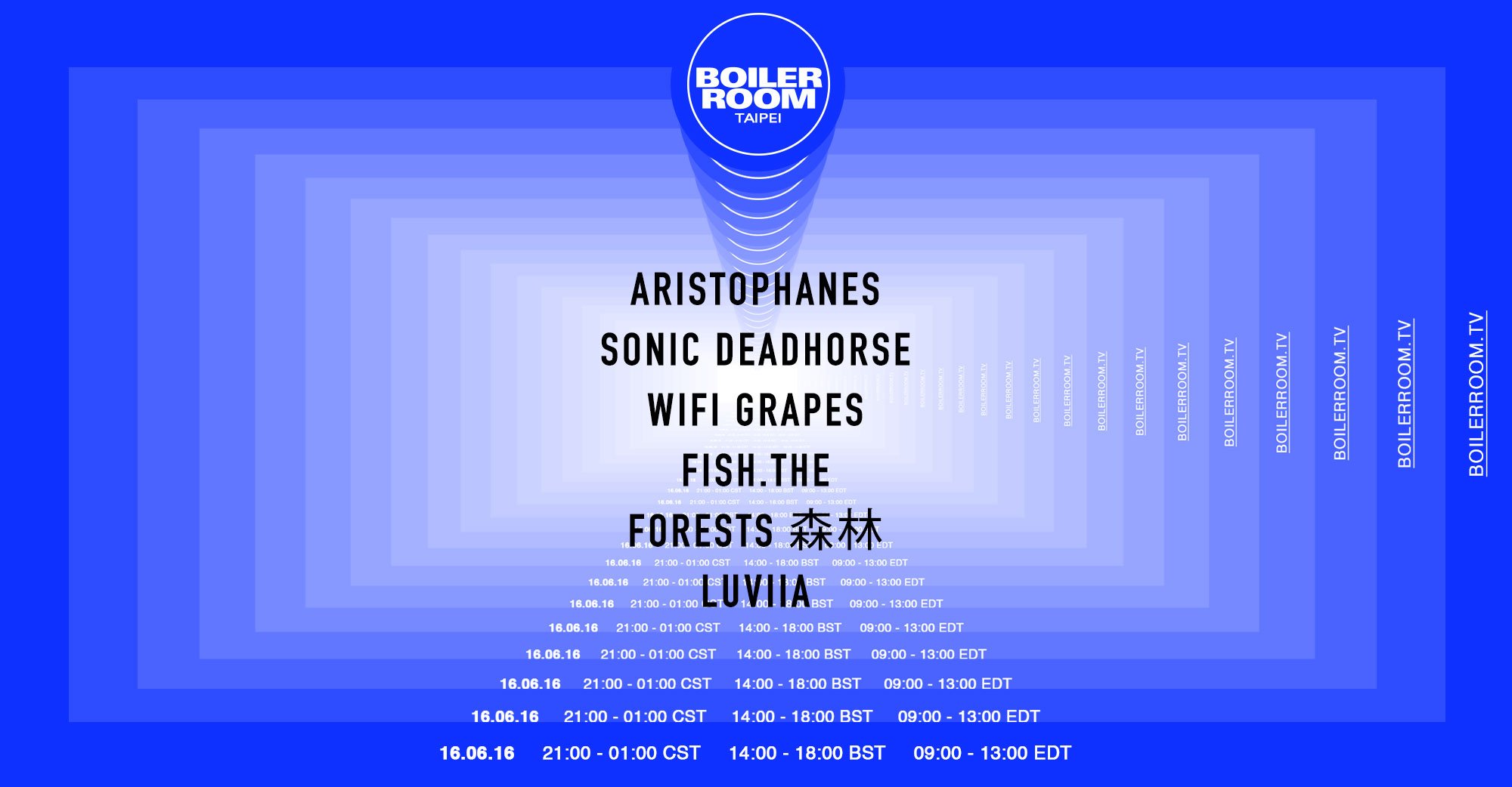 Flyer for event Boiler Room Taipei.