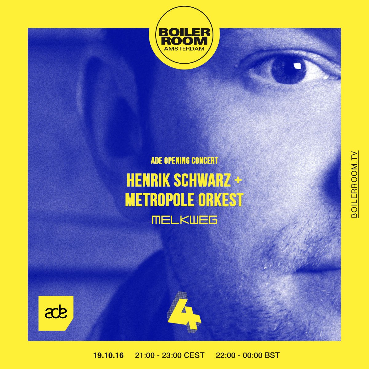Flyer for event ADE Opening Concert: Henrik Schwarz & Metropole Orkest — "Scripted Orkestra".