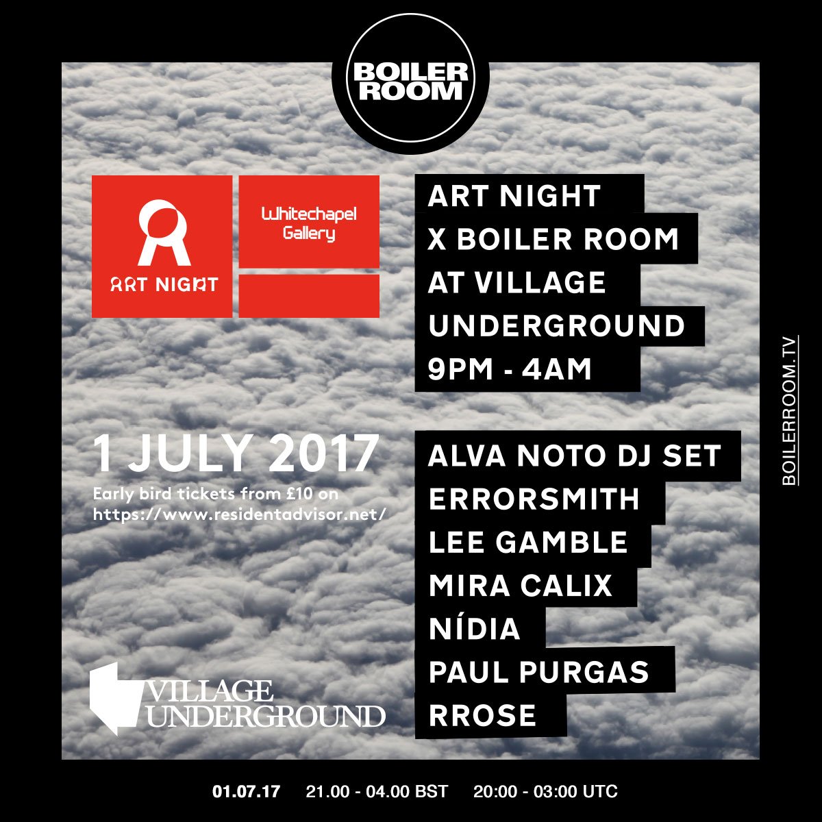 Flyer for event Art Night London.