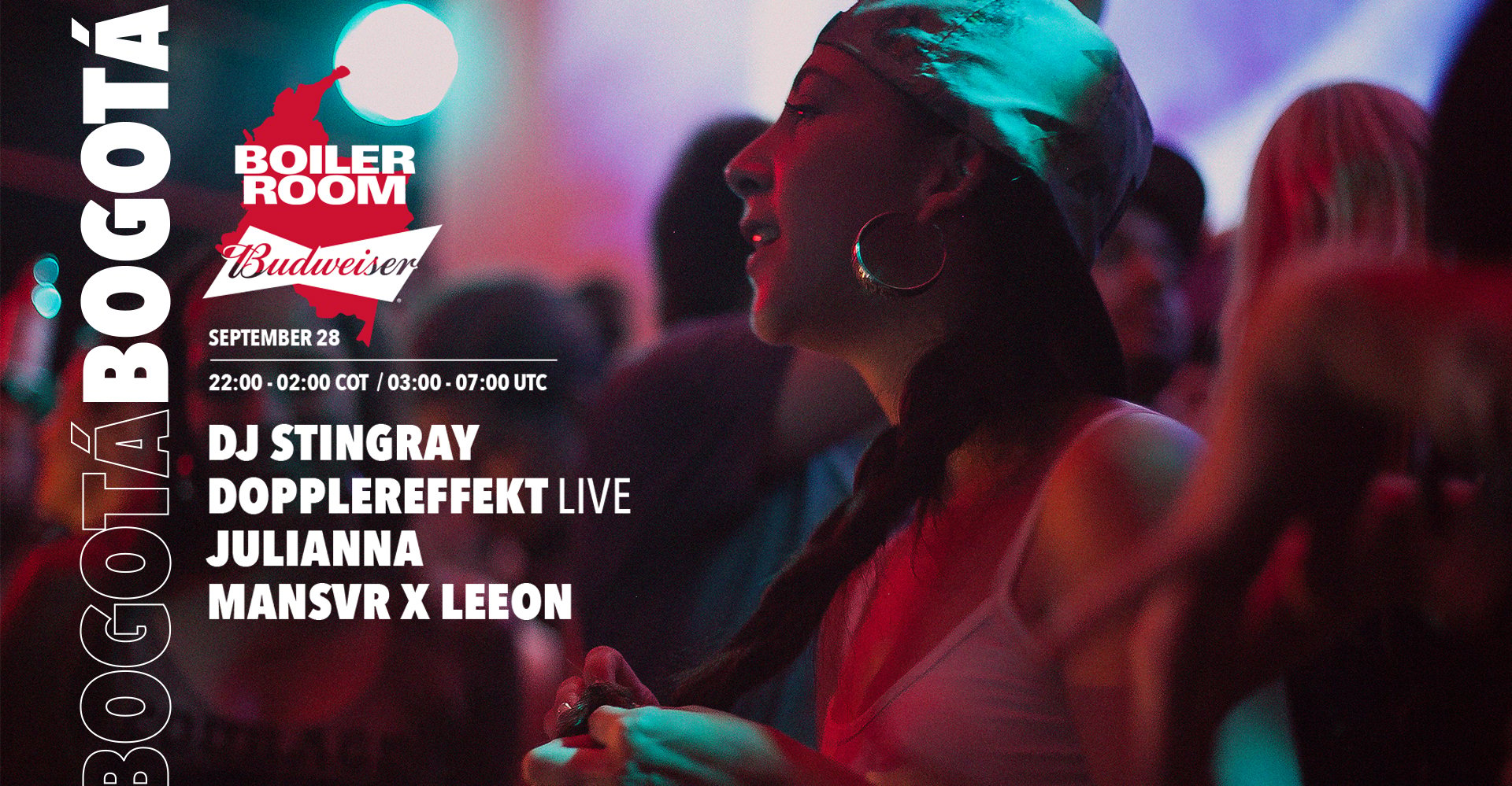 Flyer for event Boiler Room x Budweiser: Bogotá.