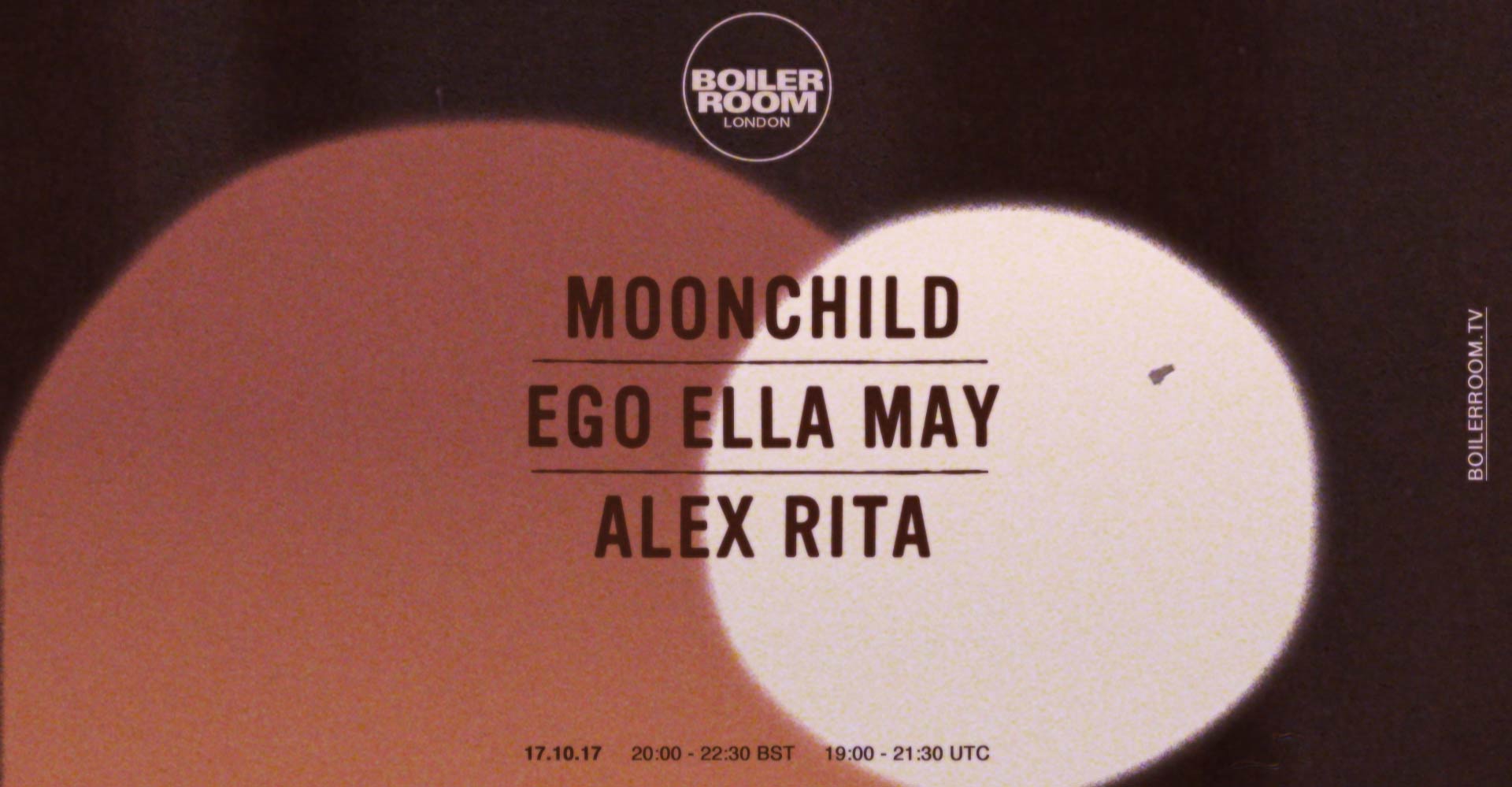 Flyer for event London: Moonchild, Ego Ella May, Alex Rita.