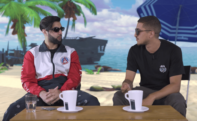 Photo of set Chat Room 08: Faze Miyake and JD Reid.