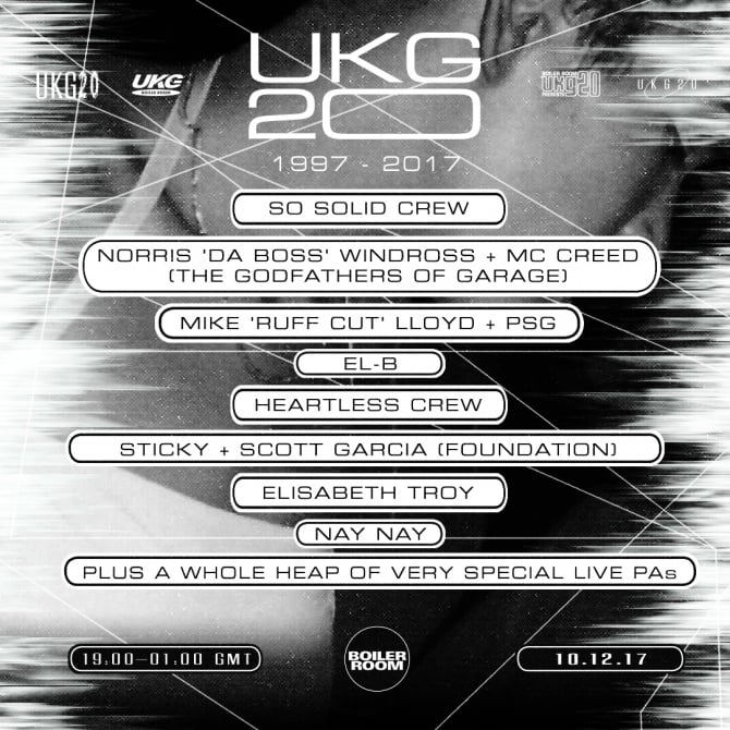 Flyer for event Inside: 20 Years of UK Garage.