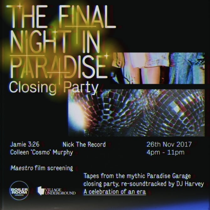 Flyer for event ‘The Final Night in Paradise’ - Closing Party.