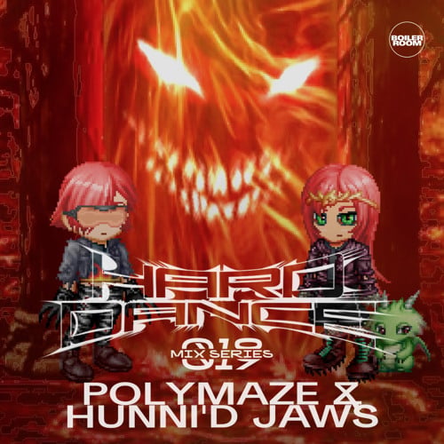Flyer for event HARD DANCE 019: polymaze & hunni'd jaws.