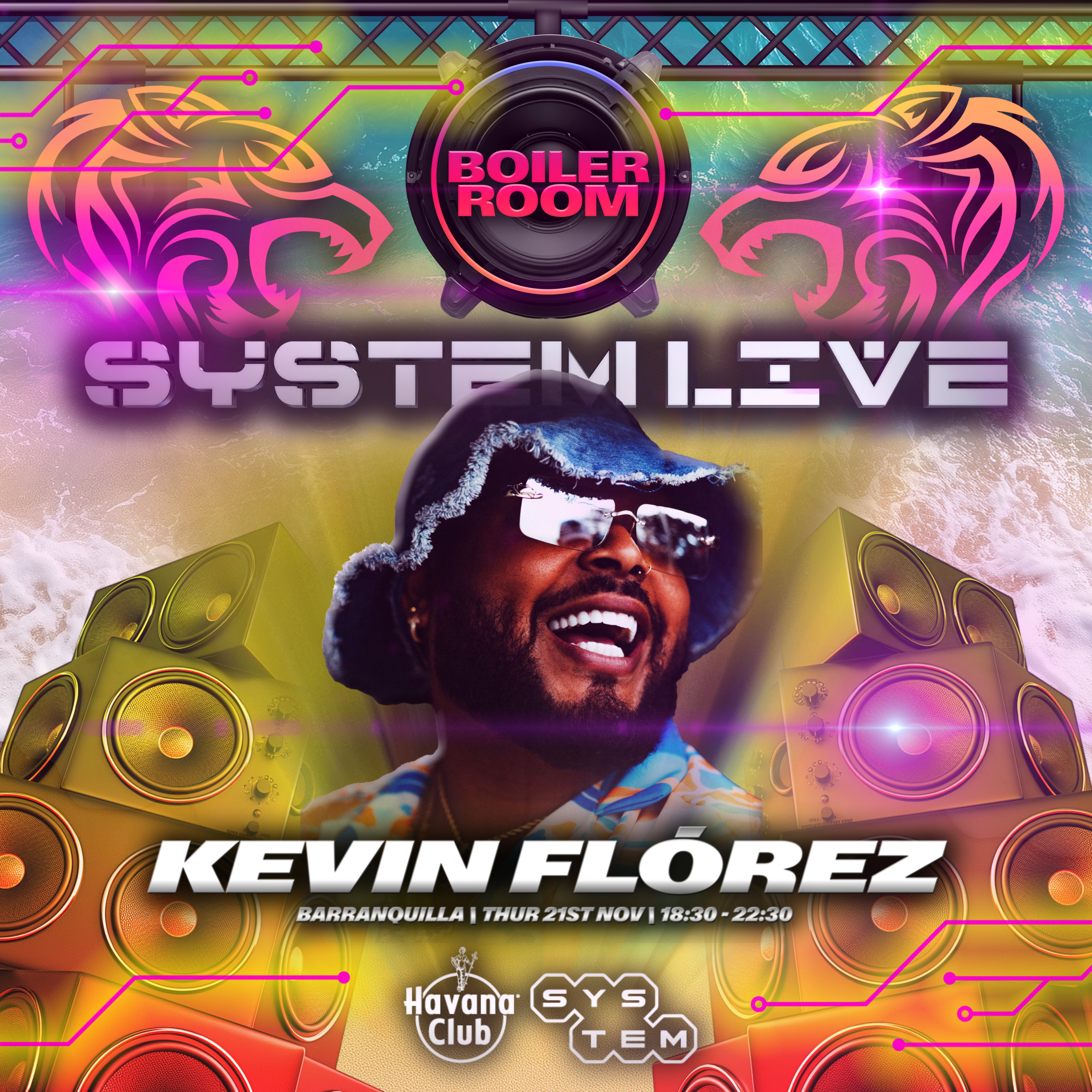 Flyer for event System (LIVE): Barranquilla | KEVIN FLÓREZ.