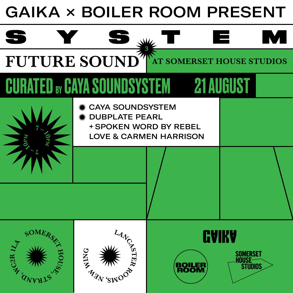 Flyer for event SYSTEM FUTURE SOUND: CAYA SOUNDSYSTEM.