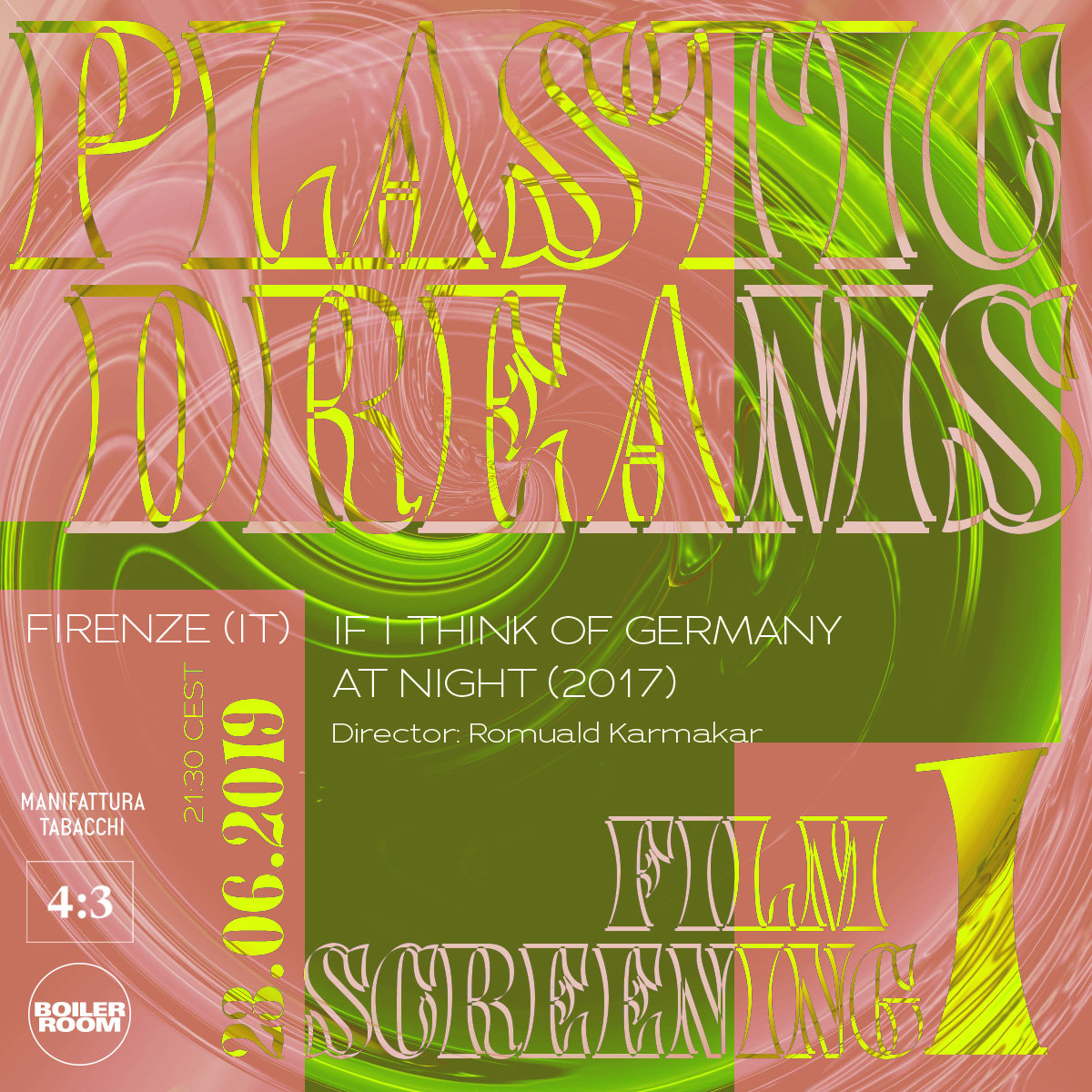 Flyer for event Plastic Dreams: 'If I Think of Germany At Night' Screening.