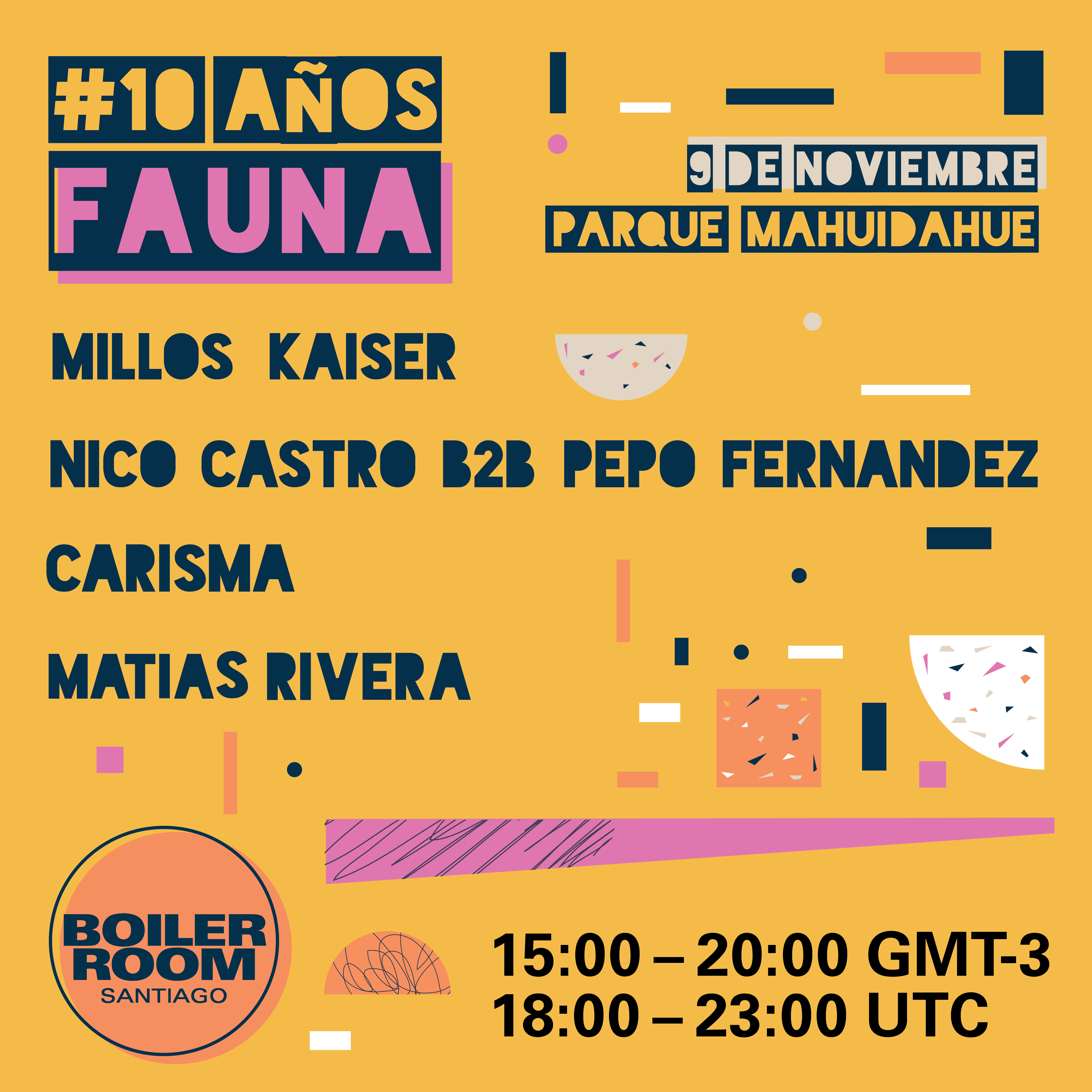 Flyer for event 10 Años Fauna.
