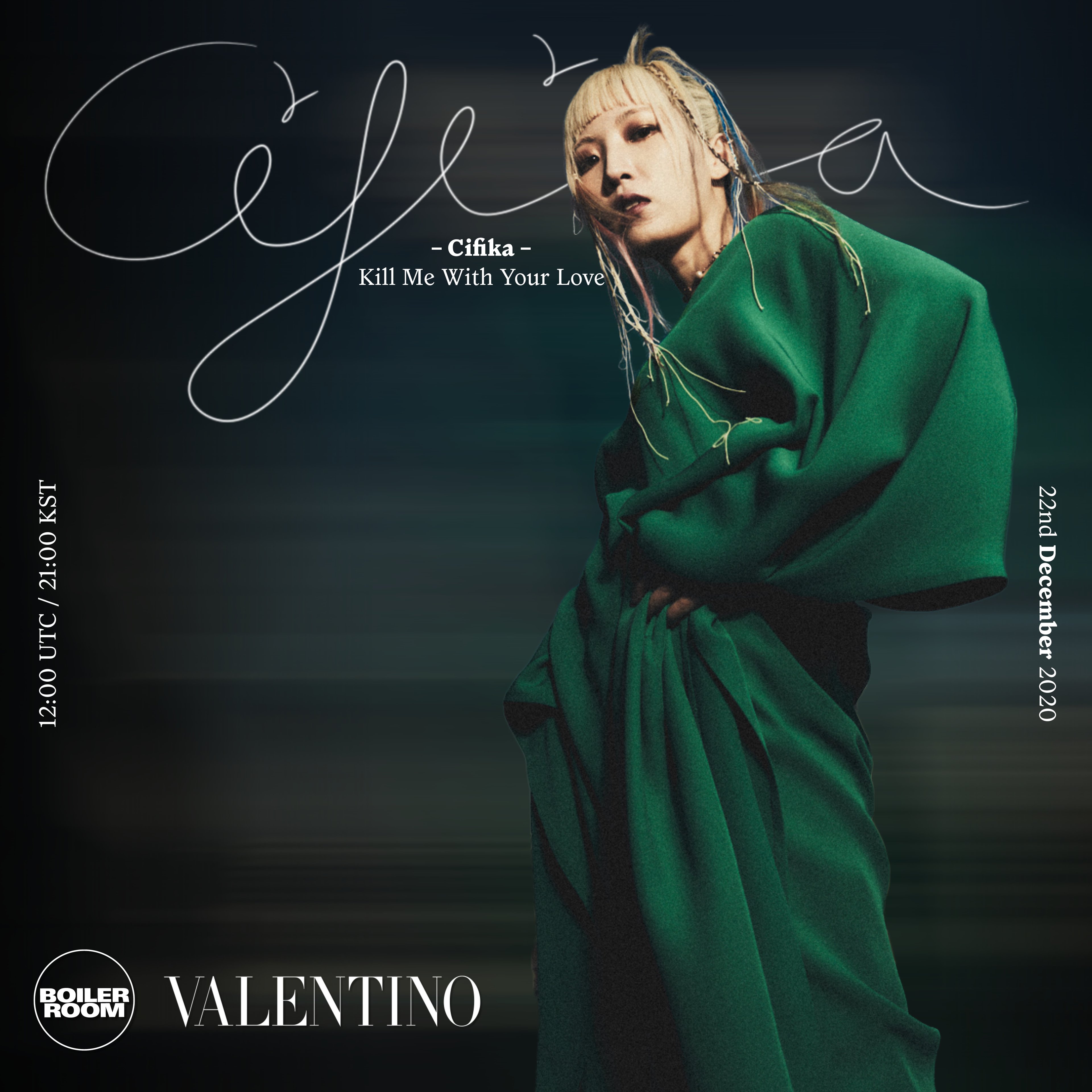 Flyer for event Boiler Room x Valentino: "Kill Me With Your Love" by CIFIKA.