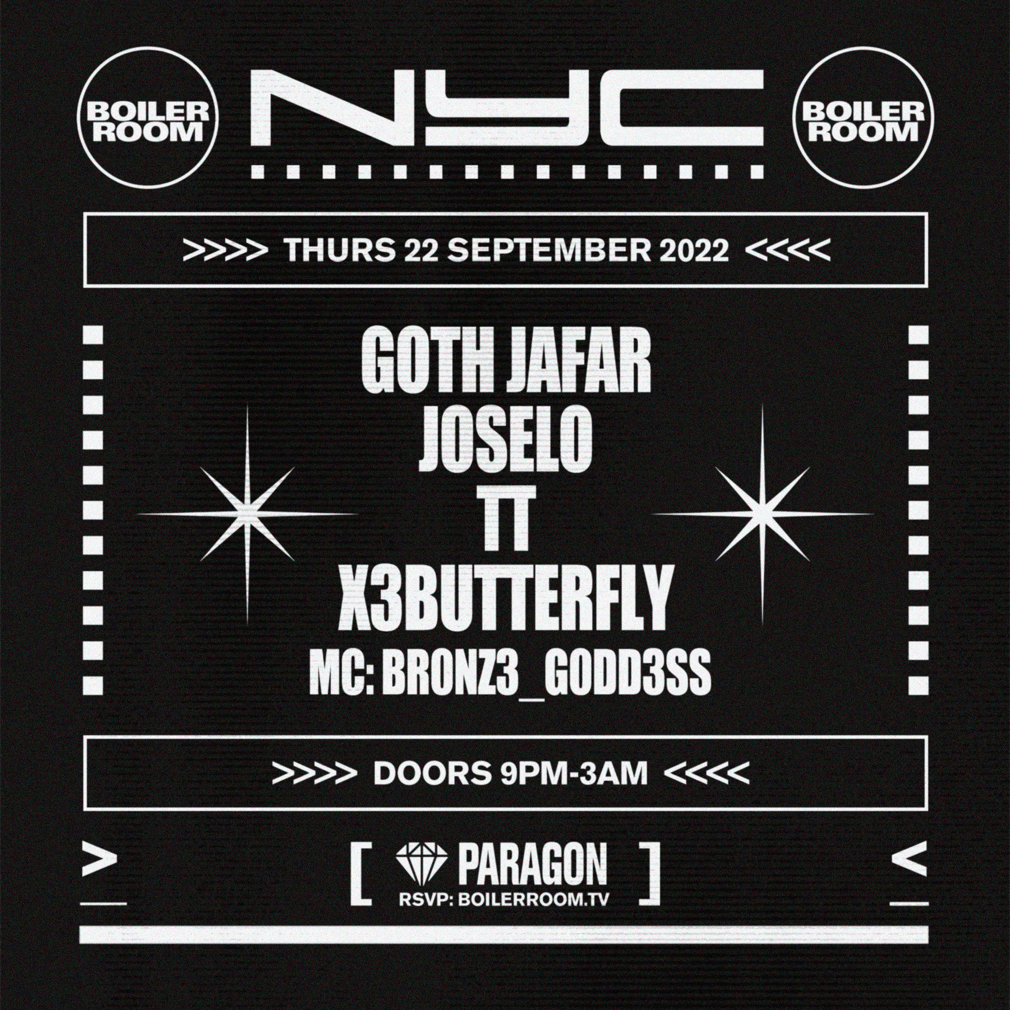 Flyer for event Boiler Room NYC: Paragon.
