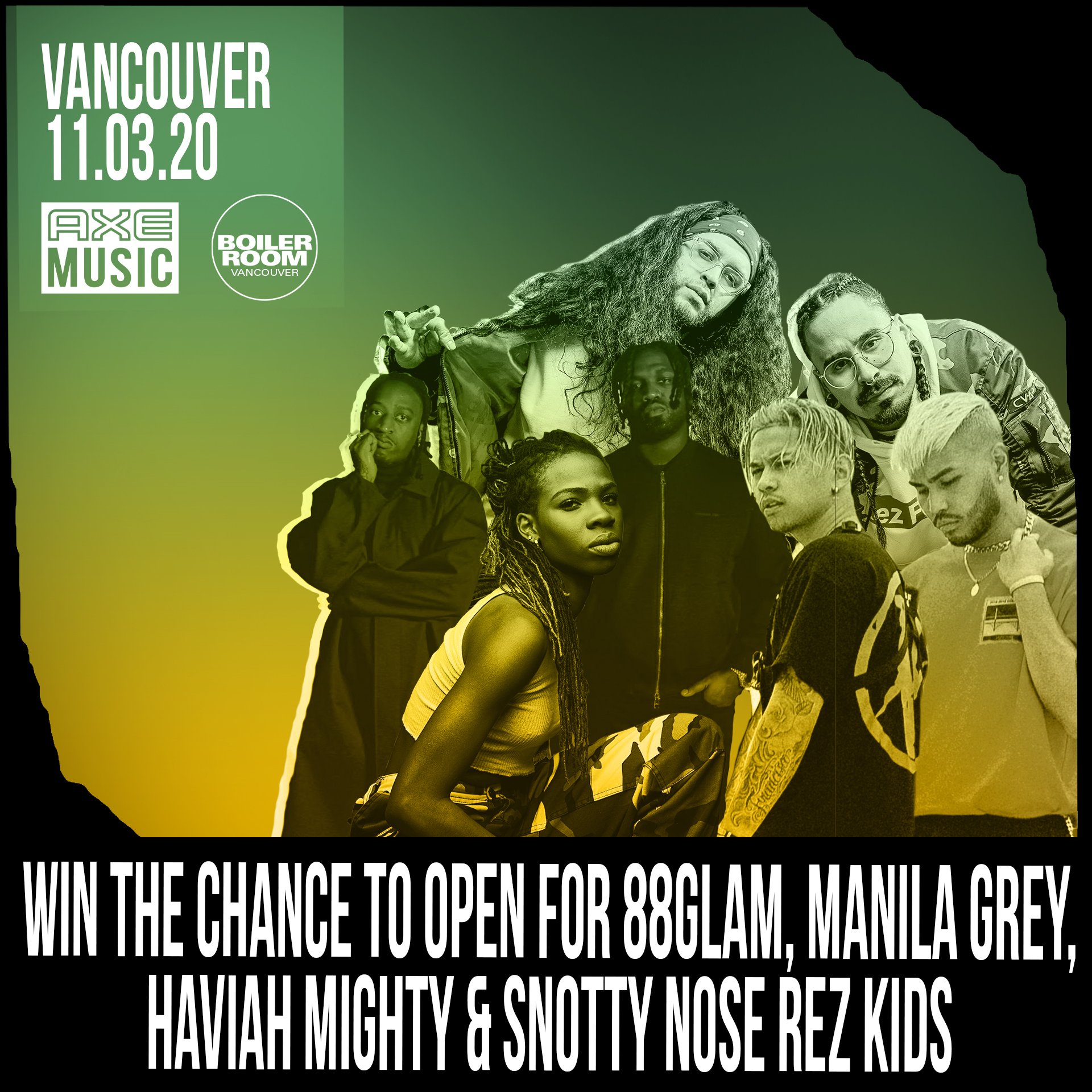 Flyer for event AXE Music | Chance To Open Vancouver.