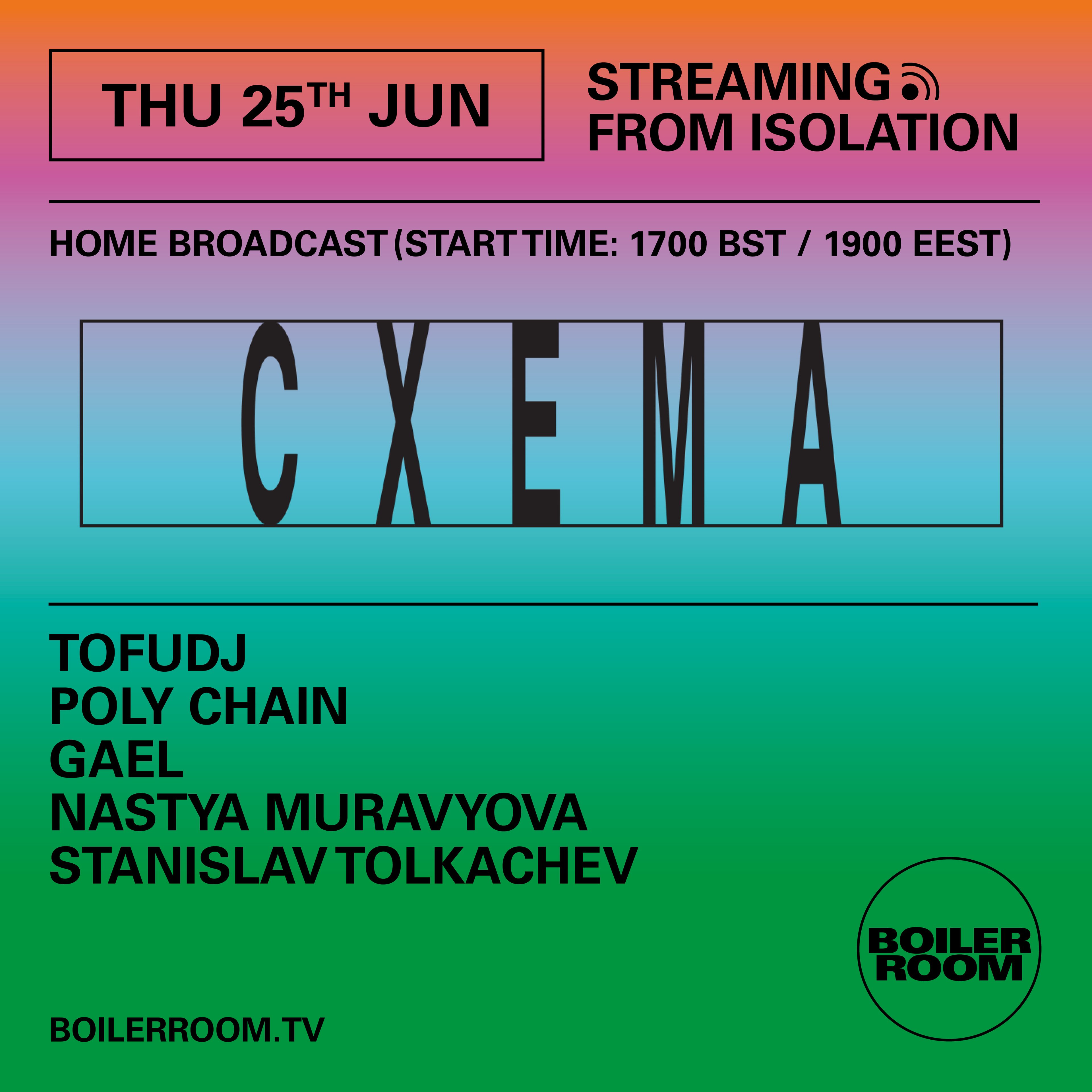 Flyer for event Streaming From Isolation with Cxema.