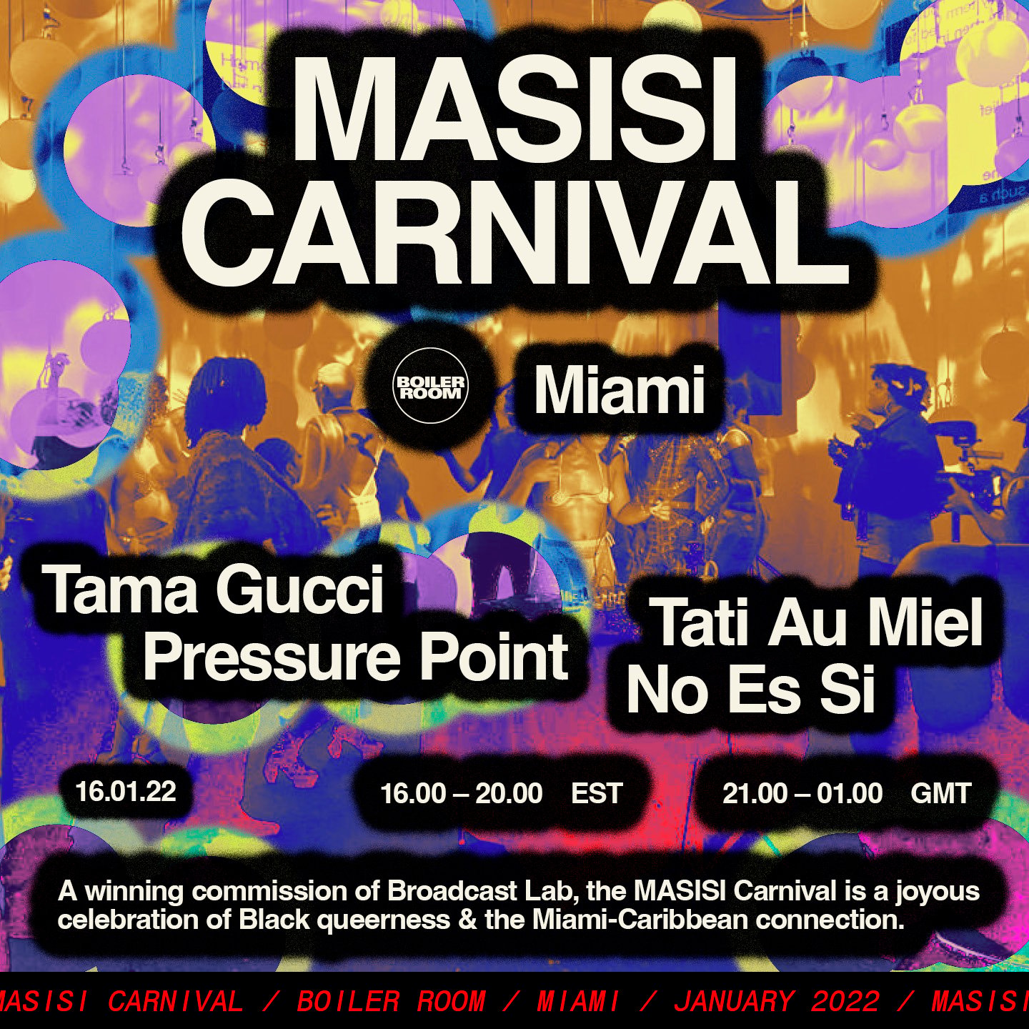 Flyer for event Miami: MASISI Carnival.