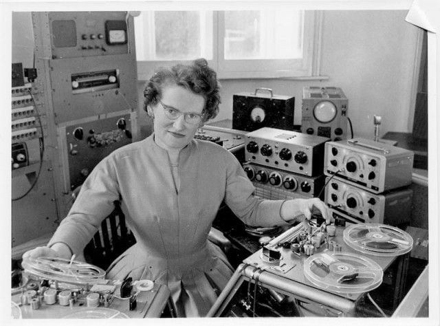 Photo of set Daphne Oram on BBC4.