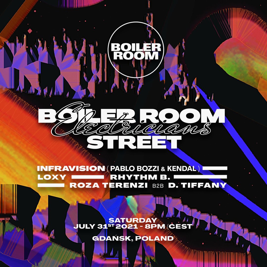 Flyer for event Boiler Room x Ulica Elektryków.