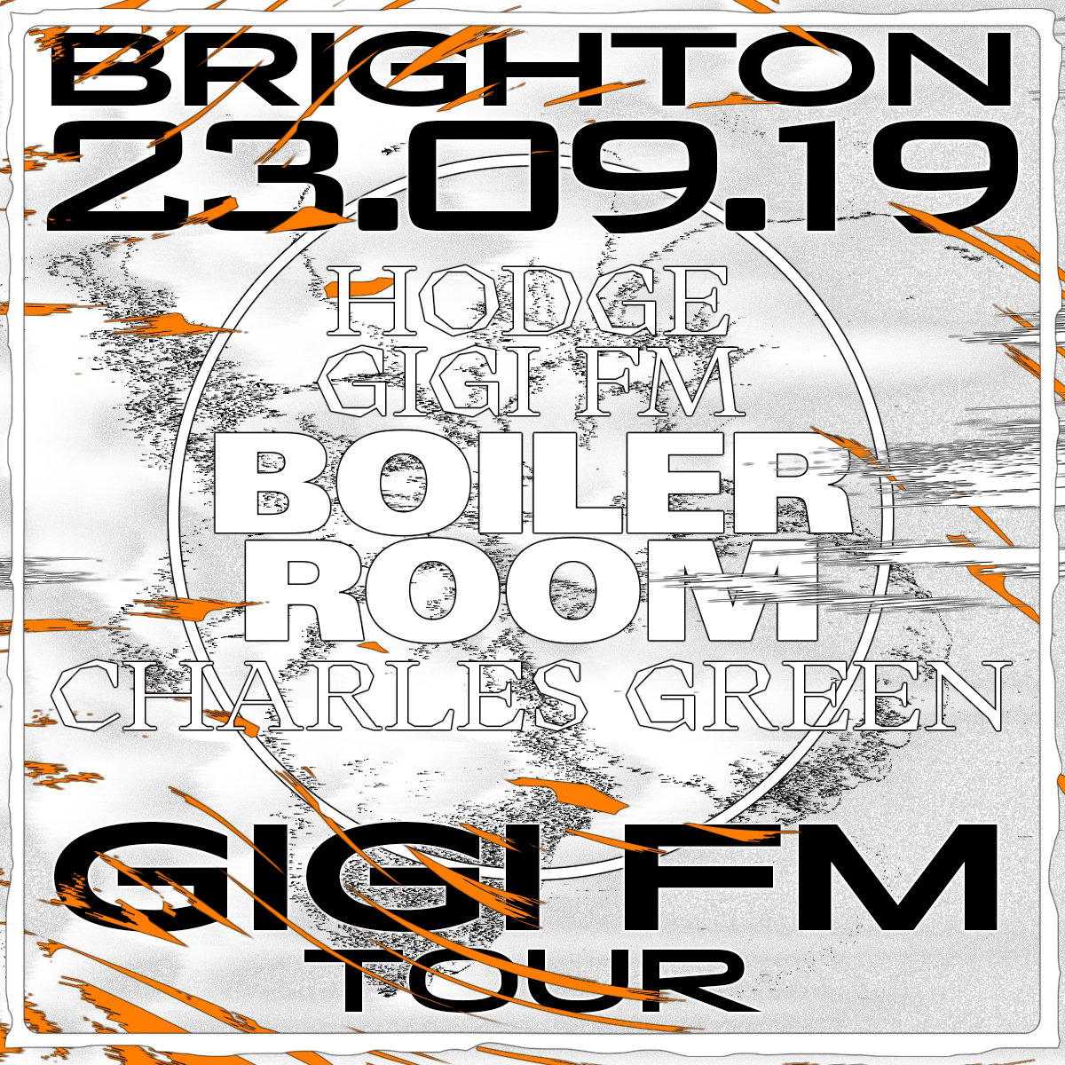 Flyer for event Gigi FM Brighton.