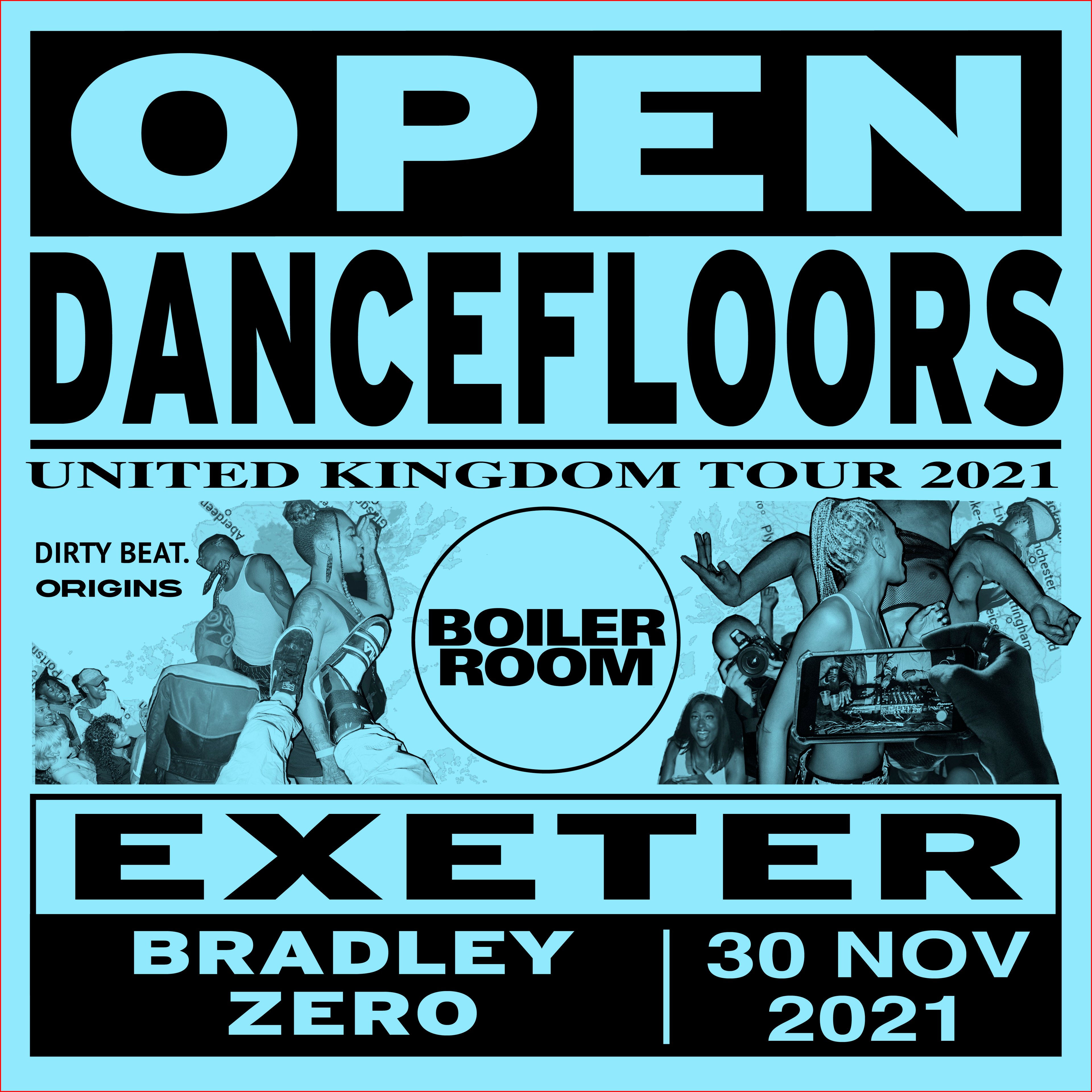 Flyer for event Open Dancefloors | Exeter.