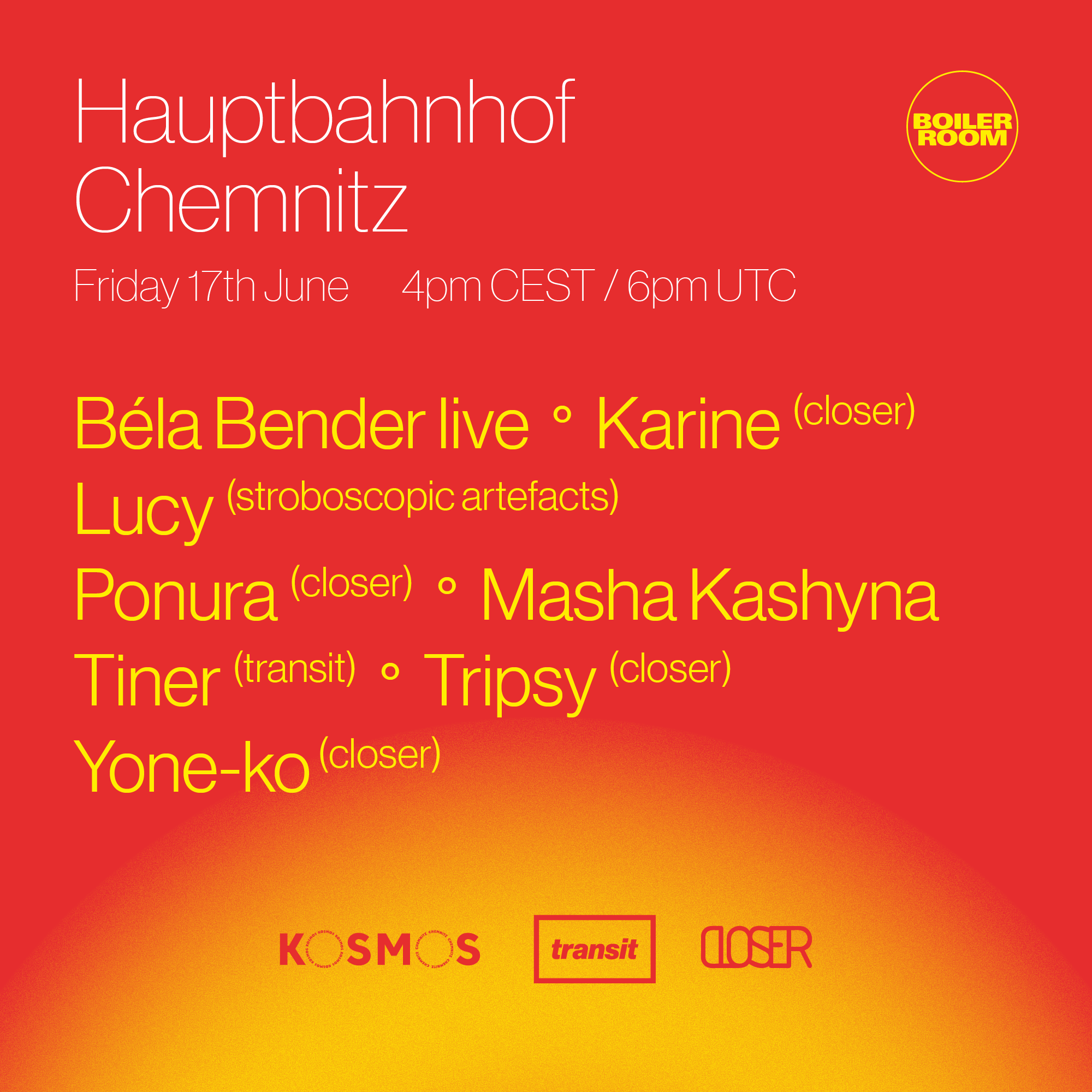 Flyer for event Kosmos Festival x Closer x Transit.