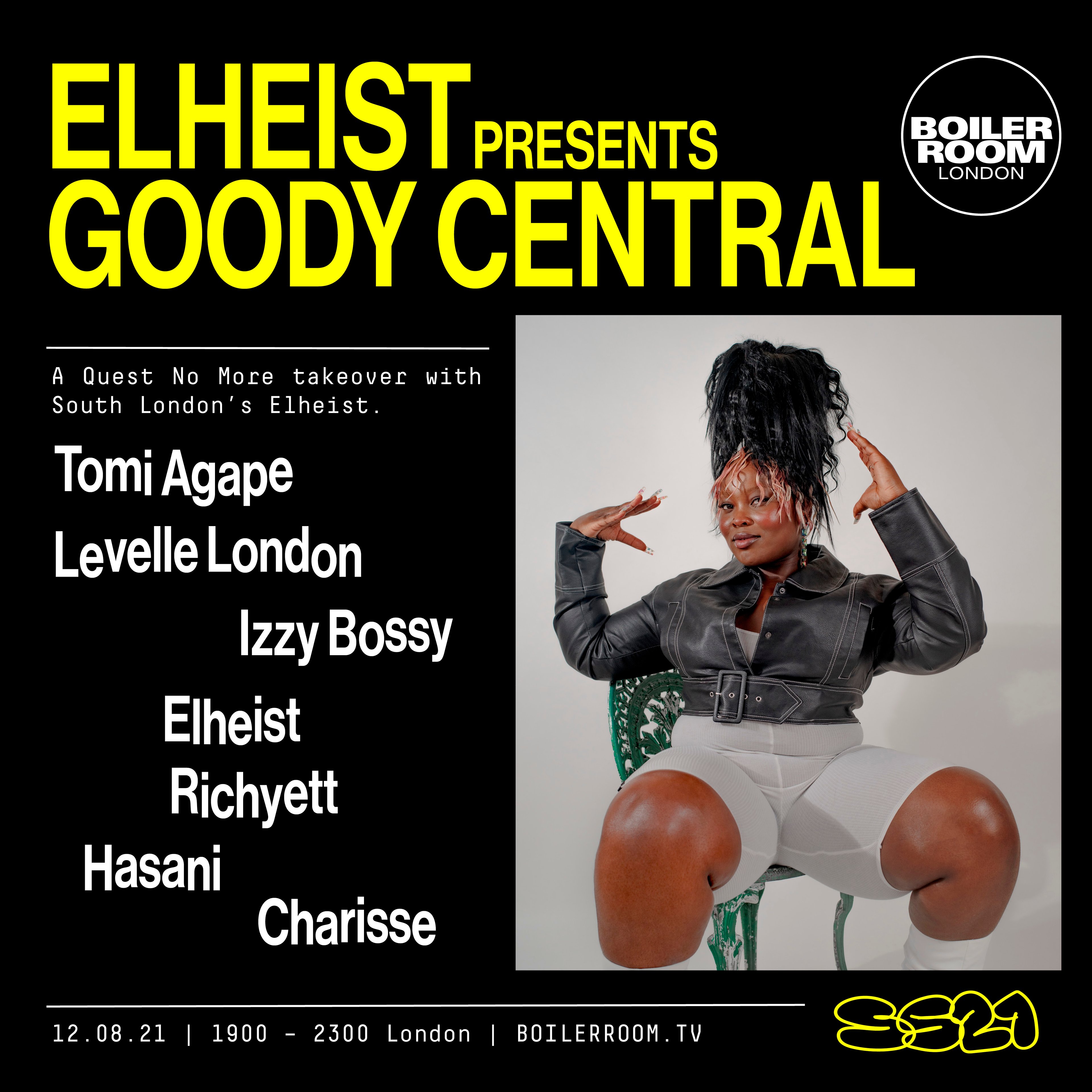 Flyer for event SS21 London: Elheist presents Goody Central.