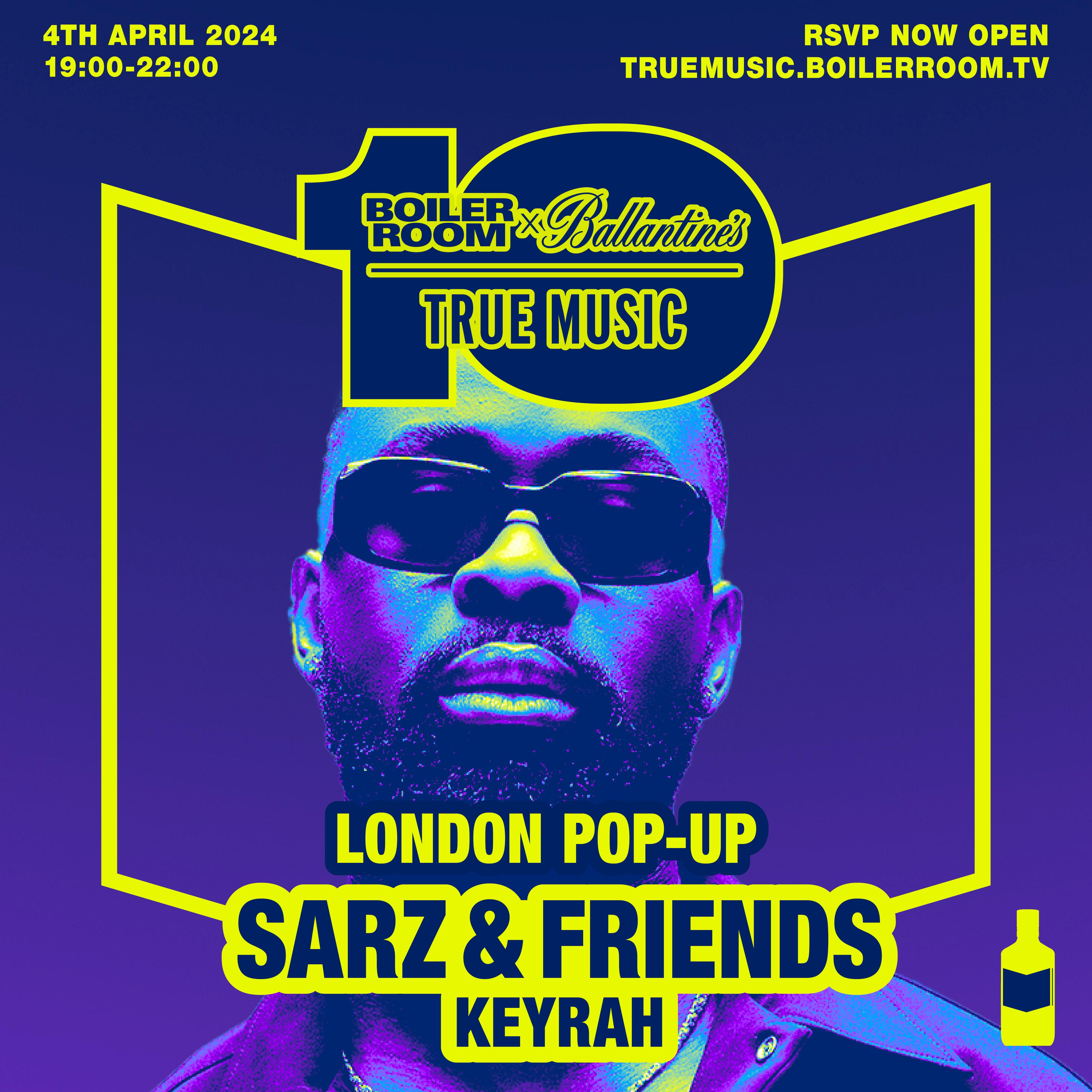 Flyer for event Boiler Room x Ballantine’s True Music 10: London.