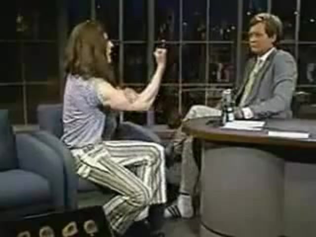 Photo of set Crispin Glover on Letterman.