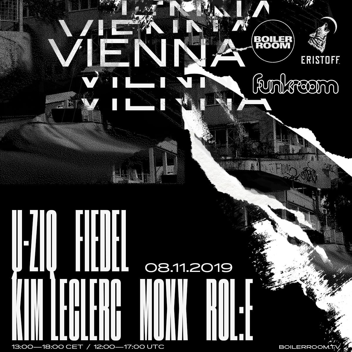 Flyer for event Vienna: Boiler Room x Eristoff x Funkroom:.