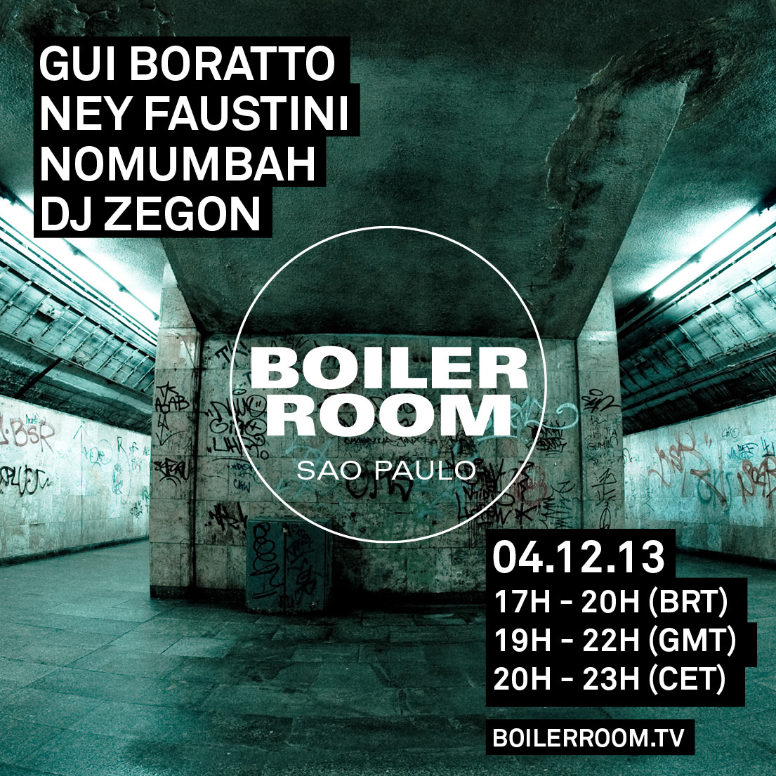 Boiler Room Brazil - Gui Boratto, Ney Faustini, Nomumbah, DJ Zegon flyer
