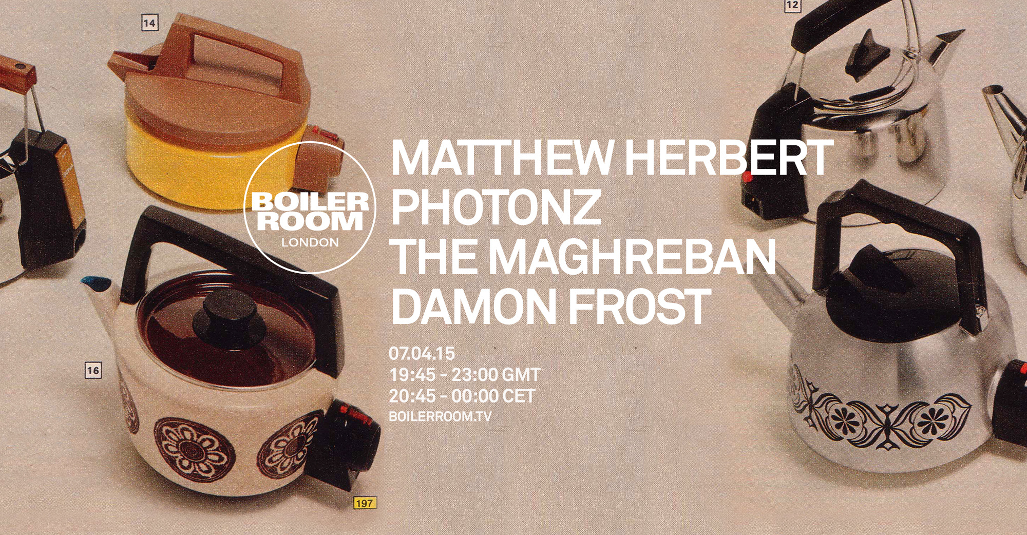 London: Matthew Herbert, Photonz, The Maghreban & Damon Frost flyer