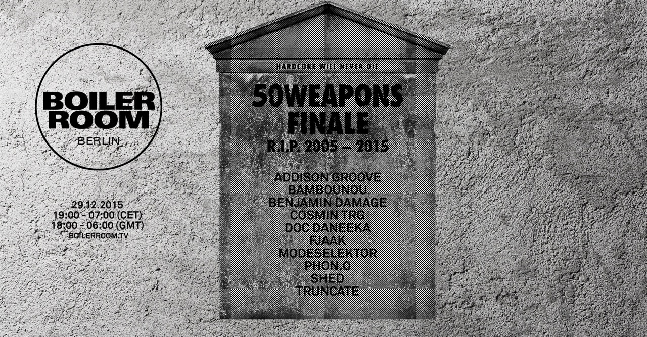 Berlin: R.I.P. 50WEAPONS flyer
