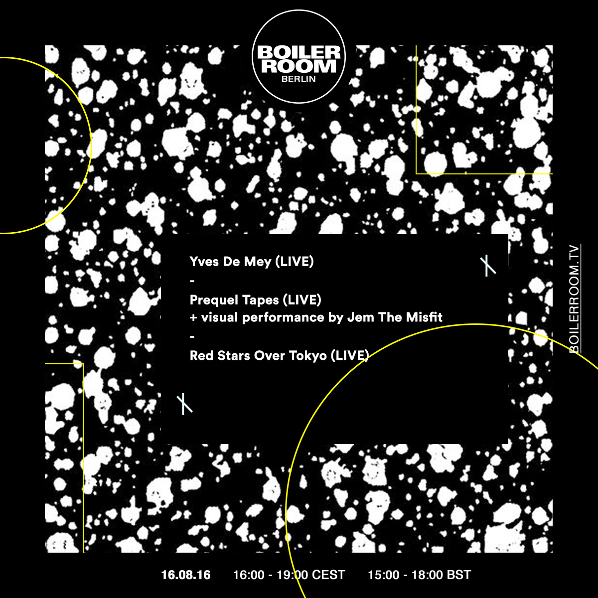 Boiler Room Berlin Studio: Yves De Mey/Prequel Tapes/Red Stars Over Tokyo/Jem The Misfit flyer