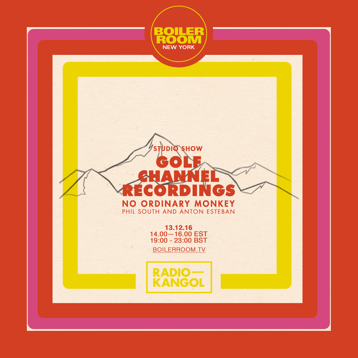 Golf Channel x Radio Kangol "Studio Session" flyer