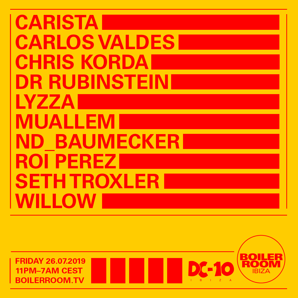 Boiler Room Ibiza: DC-10 flyer