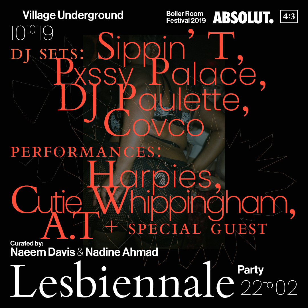 4:3 - LESBIENNALE 2019: Party flyer