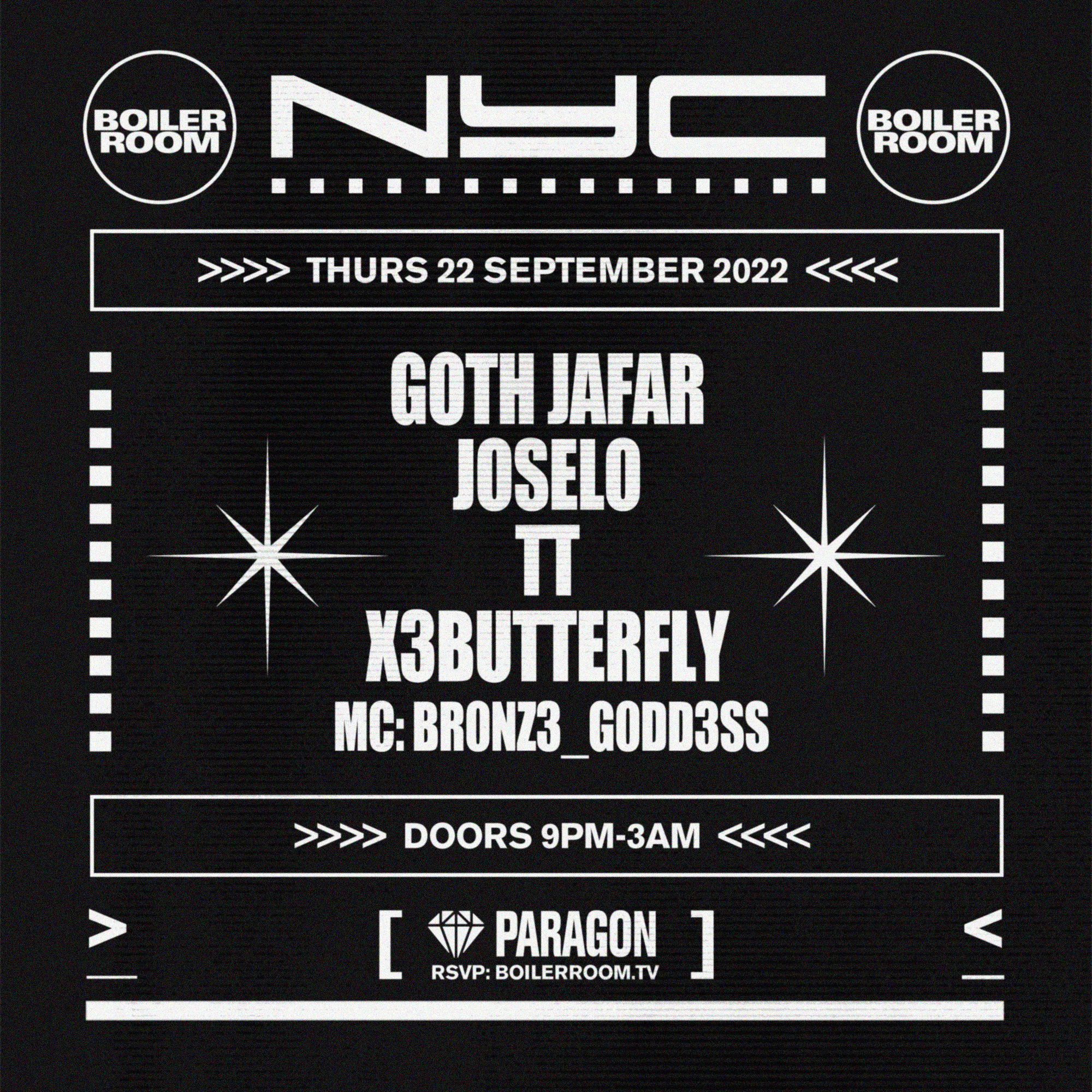 Boiler Room NYC: Paragon flyer