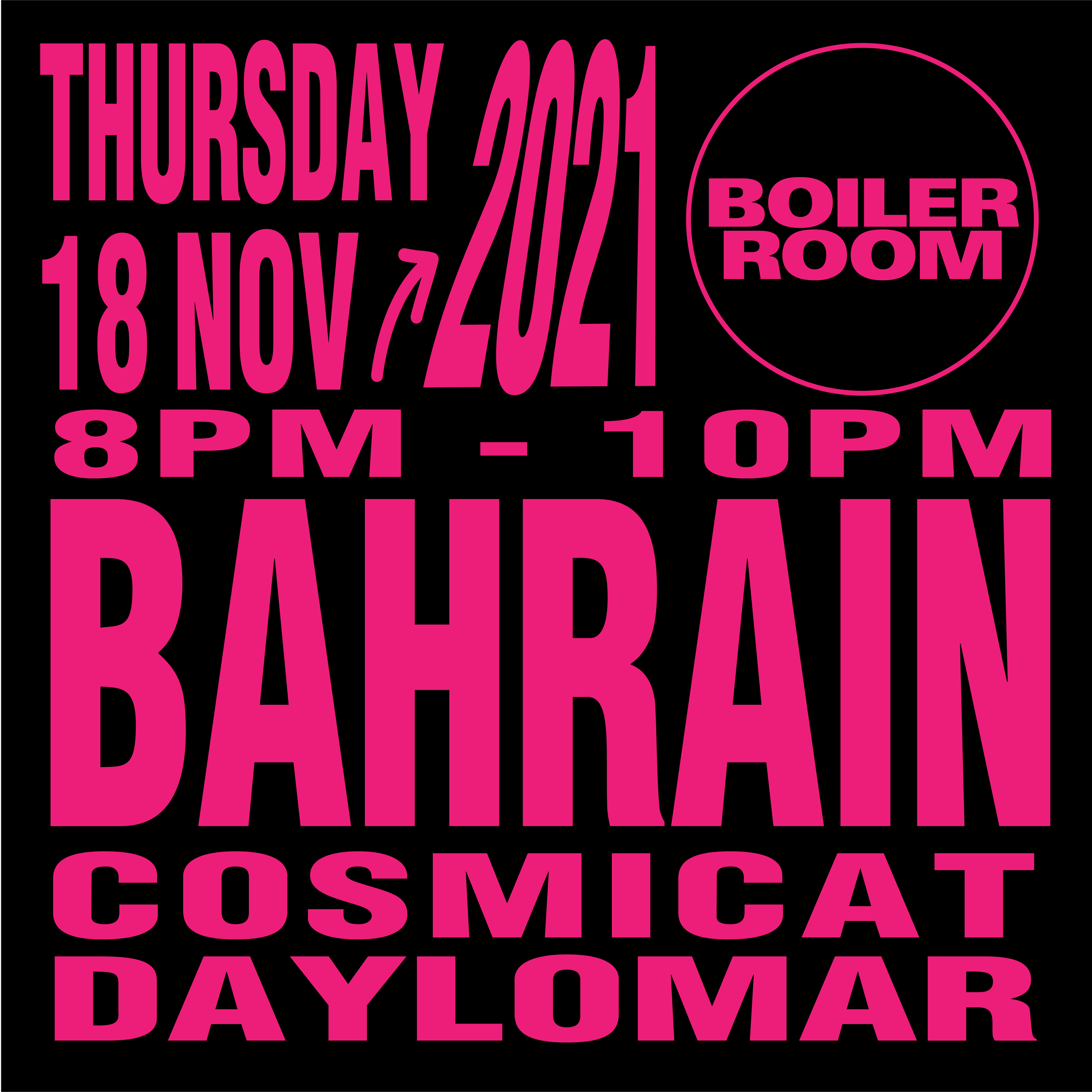 Boiler Room: Bahrain flyer