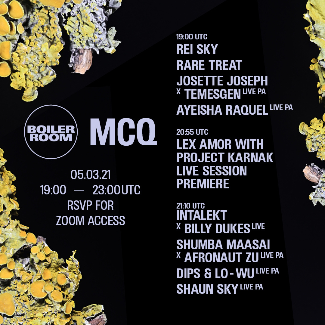 Boiler Room x MCQ Presents Lex Amor + Friends flyer