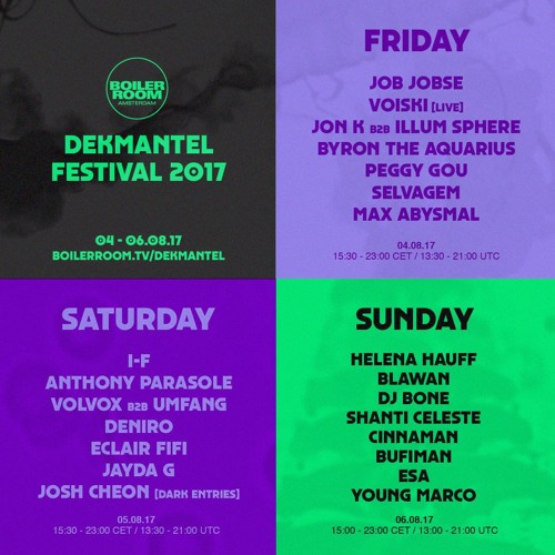 Dekmantel Festival 2017: Friday flyer