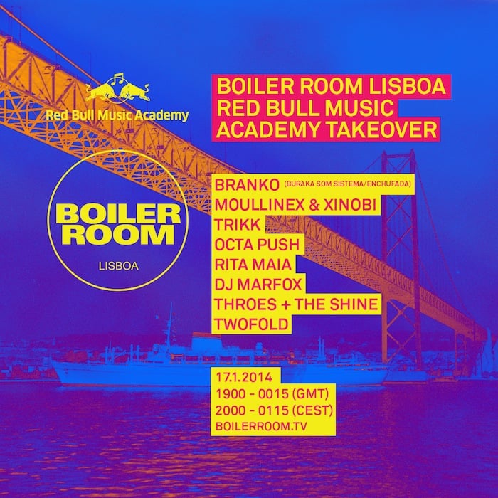 Flyer for event Boiler Room Lisboa/ Red Bull Music Academy Takeover.