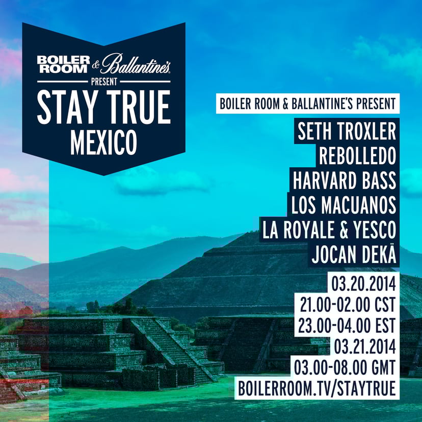 Flyer for event Boiler Room Mexico & Ballantine's.
