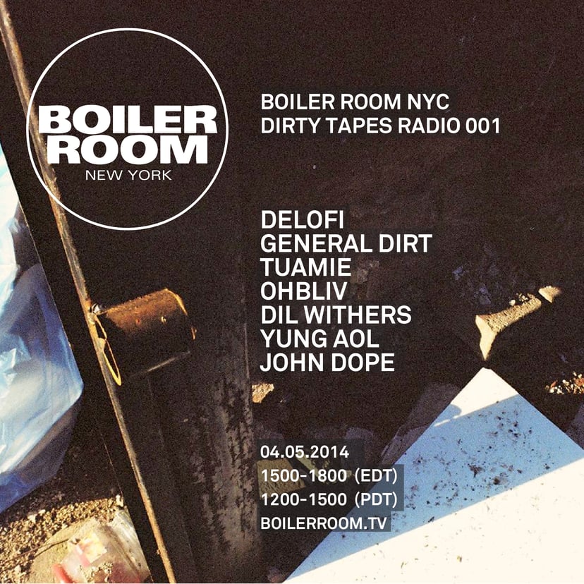 Flyer for event Dirty Tapes Radio 001.