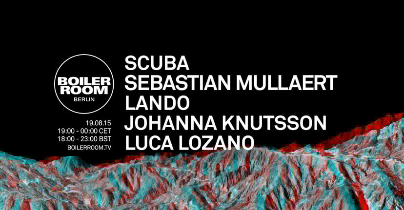 Flyer for event Berlin: Scuba, Sebastian Mullaert, Lando, Johanna Knutsson, Luca Lozano.