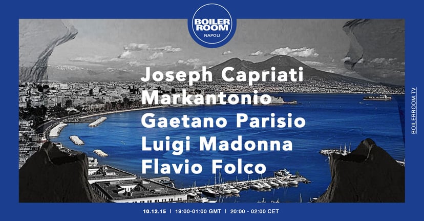 Flyer for event Napoli: Joseph Capriati, Markantonio, Gaetano Parisio, Luigi Madonna, Flavio Folco.