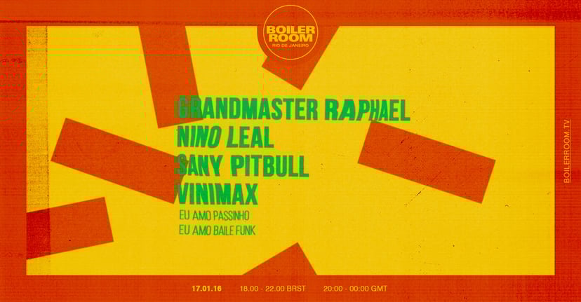 Flyer for event Rio De Janeiro: Grandmaster Raphael, Nino Leal, Sany Pitbull & Vinimax.